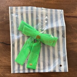 Lele Sadoughi Neon Green Bow Hair Accessory